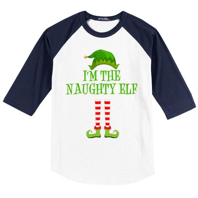 I'm The Naughty Elf Matching Family Christmas Baseball Sleeve Shirt