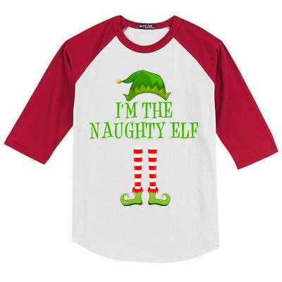 I'm The Naughty Elf Matching Family Christmas Kids Colorblock Raglan Jersey