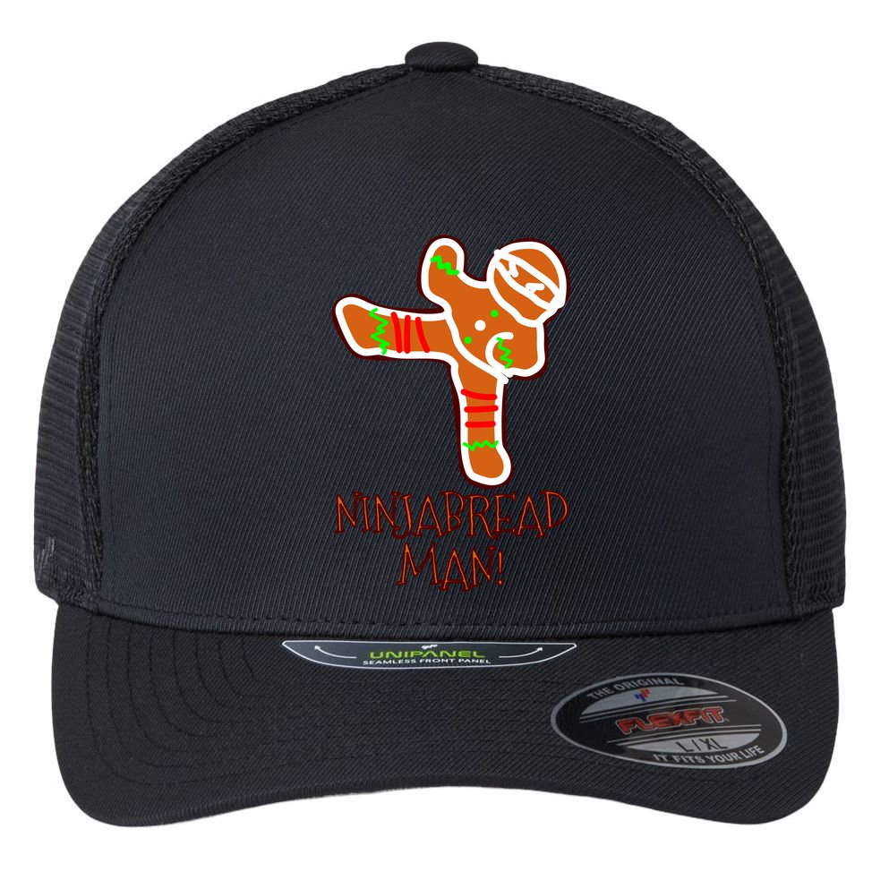 I'm The Ninjabread Man Funny Gingerbread Flexfit Unipanel Trucker Cap