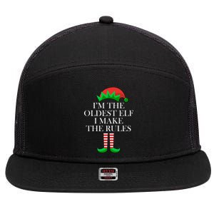 I'm The Oldest Elf I Make The Rules Matching Christmas 7 Panel Mesh Trucker Snapback Hat