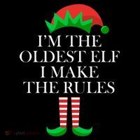 I'm The Oldest Elf I Make The Rules Matching Christmas USA-Made Doggie Bandana