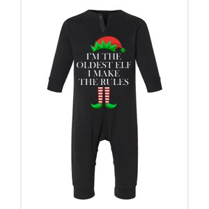 I'm The Oldest Elf I Make The Rules Matching Christmas Infant Fleece One Piece