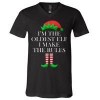 I'm The Oldest Elf I Make The Rules Matching Christmas V-Neck T-Shirt