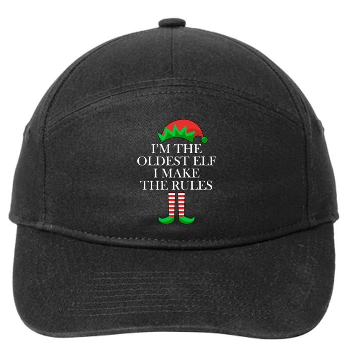 I'm The Oldest Elf I Make The Rules Matching Christmas 7-Panel Snapback Hat