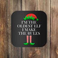 I'm The Oldest Elf I Make The Rules Matching Christmas Coaster