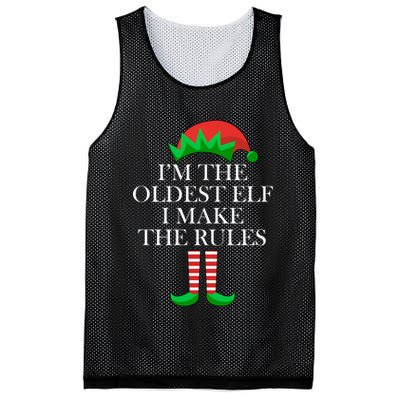 I'm The Oldest Elf I Make The Rules Matching Christmas Mesh Reversible Basketball Jersey Tank