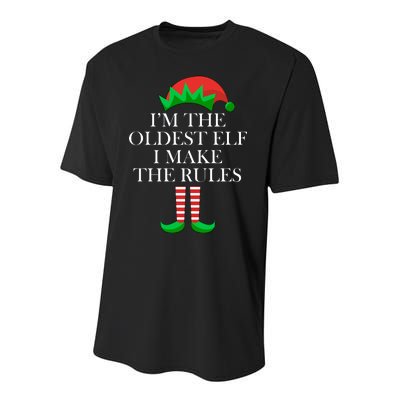 I'm The Oldest Elf I Make The Rules Matching Christmas Youth Performance Sprint T-Shirt