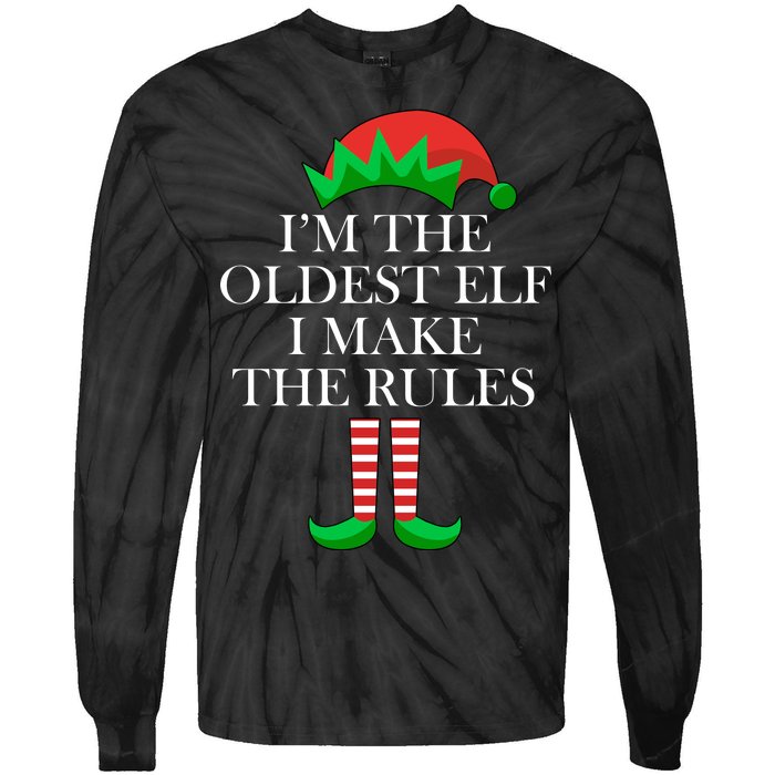 I'm The Oldest Elf I Make The Rules Matching Christmas Tie-Dye Long Sleeve Shirt