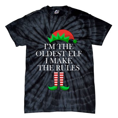 I'm The Oldest Elf I Make The Rules Matching Christmas Tie-Dye T-Shirt