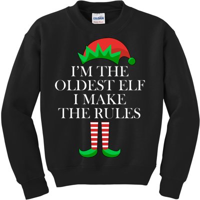 I'm The Oldest Elf I Make The Rules Matching Christmas Kids Sweatshirt