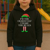 I'm The Oldest Elf I Make The Rules Matching Christmas Kids Hoodie