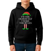 I'm The Oldest Elf I Make The Rules Matching Christmas Kids Hoodie