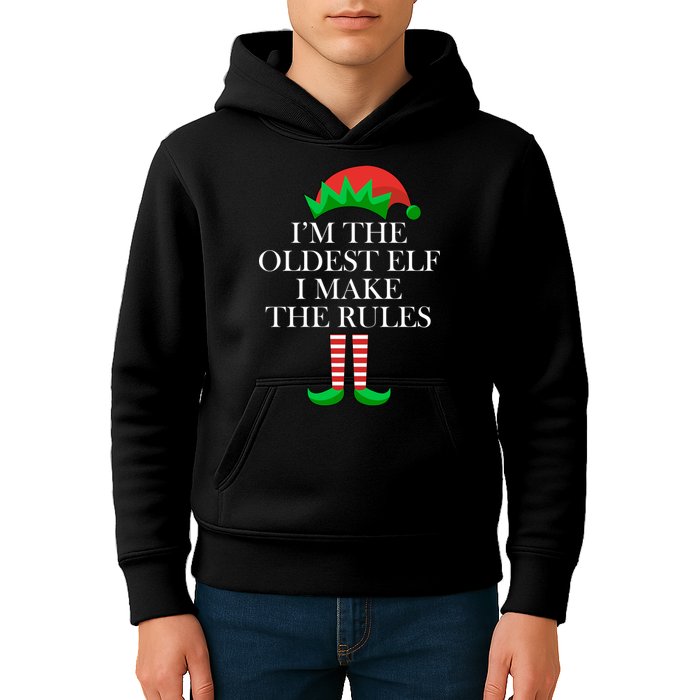 I'm The Oldest Elf I Make The Rules Matching Christmas Kids Hoodie