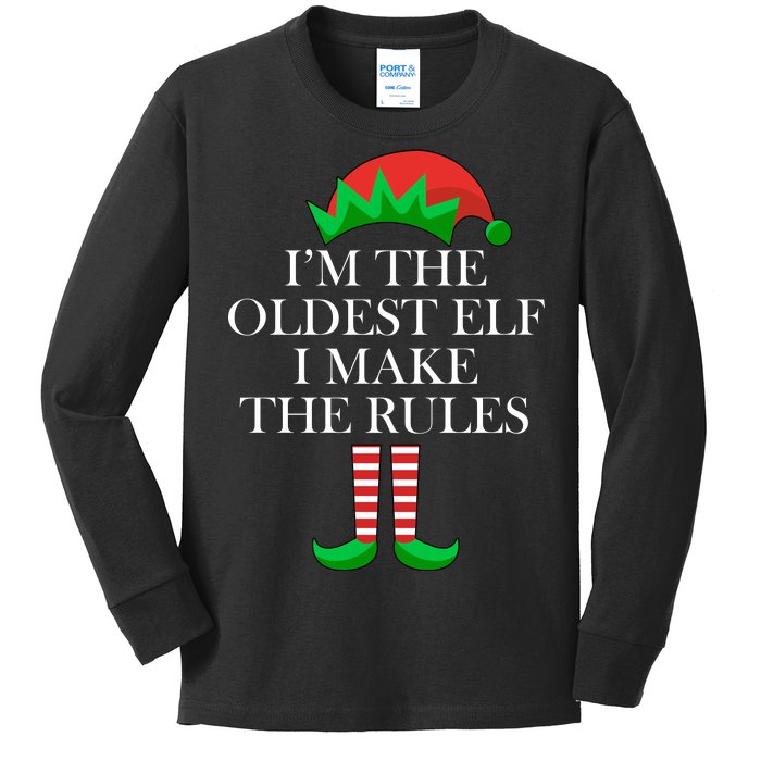 I'm The Oldest Elf I Make The Rules Matching Christmas Kids Long Sleeve Shirt