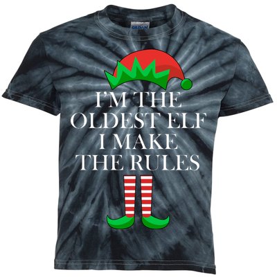 I'm The Oldest Elf I Make The Rules Matching Christmas Kids Tie-Dye T-Shirt