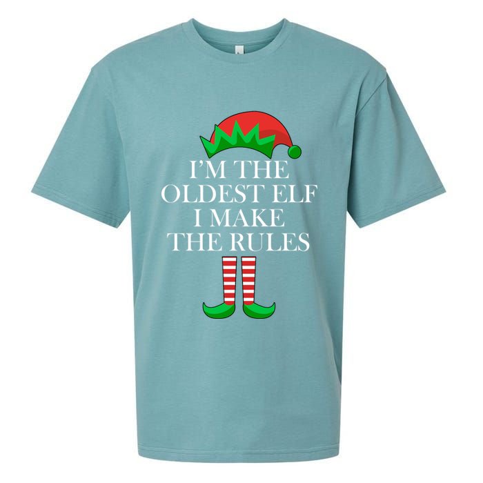 I'm The Oldest Elf I Make The Rules Matching Christmas Sueded Cloud Jersey T-Shirt