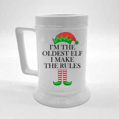 I'm The Oldest Elf I Make The Rules Matching Christmas Beer Stein