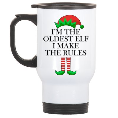 I'm The Oldest Elf I Make The Rules Matching Christmas Stainless Steel Travel Mug