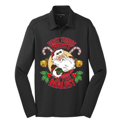 I'm The Realest Santa Claus Silk Touch Performance Long Sleeve Polo