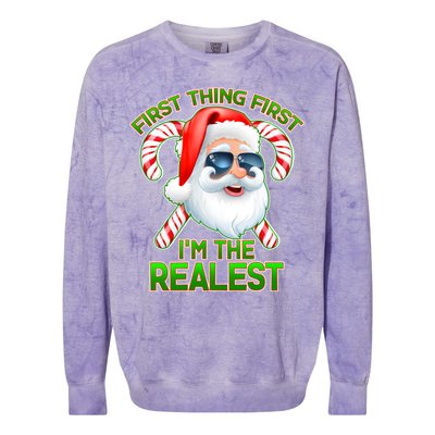 I'm The Realest Santa Claus Christmas Candy Colorblast Crewneck Sweatshirt