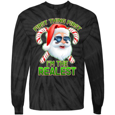 I'm The Realest Santa Claus Christmas Candy Tie-Dye Long Sleeve Shirt