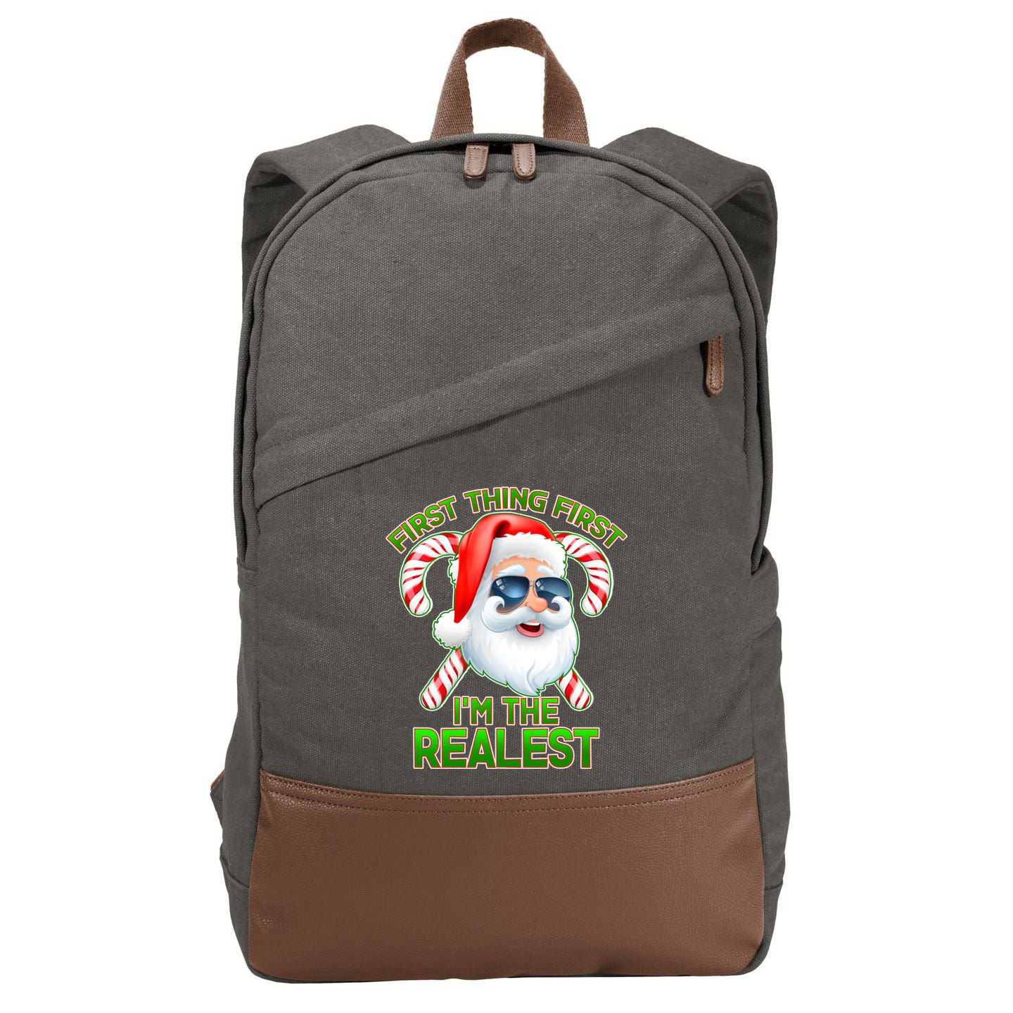I'm The Realest Santa Claus Christmas Candy Cotton Canvas Backpack