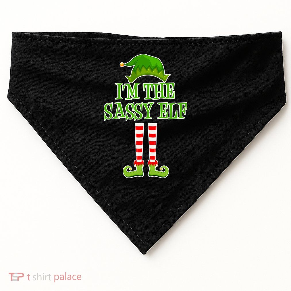 I'm The Sassy Elf Matching Family Christmas USA-Made Doggie Bandana