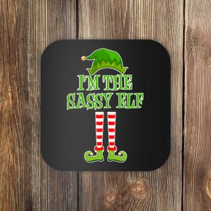 I'm The Sassy Elf Matching Family Christmas Coaster