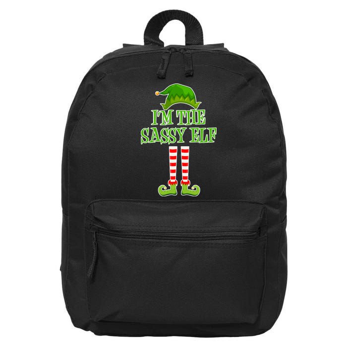 I'm The Sassy Elf Matching Family Christmas 16 in Basic Backpack