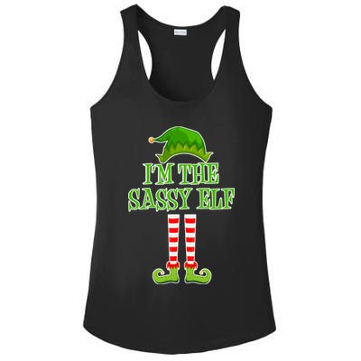 I'm The Sassy Elf Matching Family Christmas Ladies PosiCharge Competitor Racerback Tank