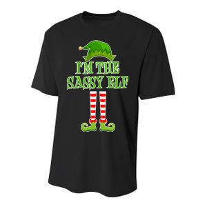 I'm The Sassy Elf Matching Family Christmas Youth Performance Sprint T-Shirt