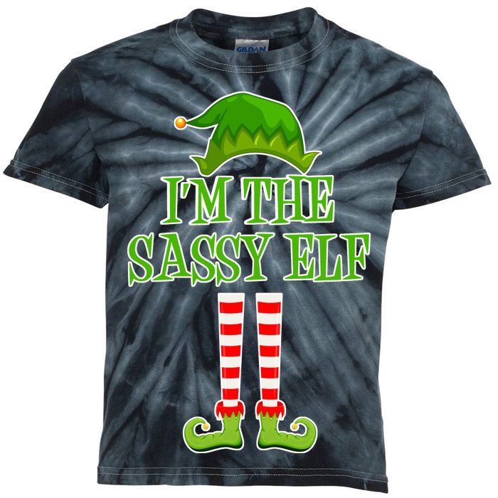 I'm The Sassy Elf Matching Family Christmas Kids Tie-Dye T-Shirt