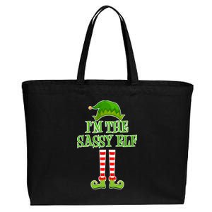 I'm The Sassy Elf Matching Family Christmas Cotton Canvas Jumbo Tote