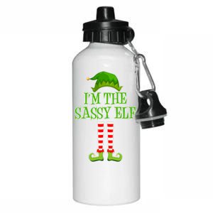 I'm The Sassy Elf Matching Family Christmas Aluminum Water Bottle