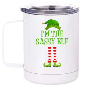 I'm The Sassy Elf Matching Family Christmas 12 oz Stainless Steel Tumbler Cup