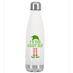 I'm The Sassy Elf Matching Family Christmas Stainless Steel Insulated Water Bottle