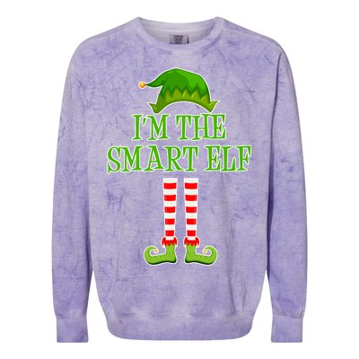 I'm The Smart Elf Matching Family Christmas Colorblast Crewneck Sweatshirt