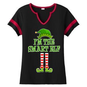 I'm The Smart Elf Matching Family Christmas Ladies Halftime Notch Neck Tee