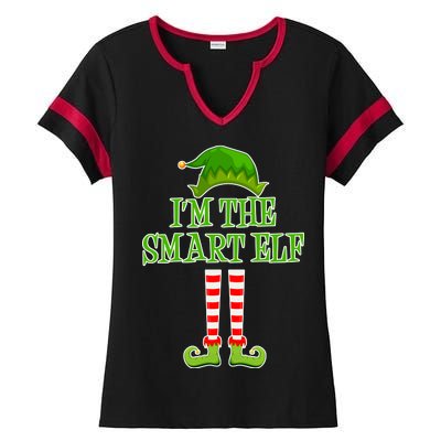 I'm The Smart Elf Matching Family Christmas Ladies Halftime Notch Neck Tee