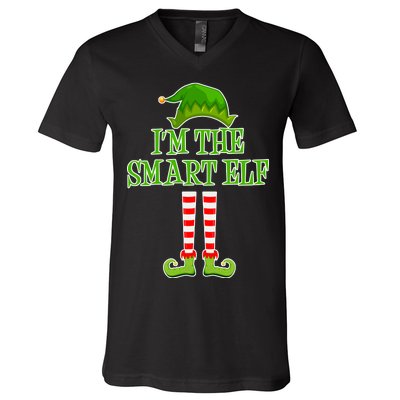 I'm The Smart Elf Matching Family Christmas V-Neck T-Shirt