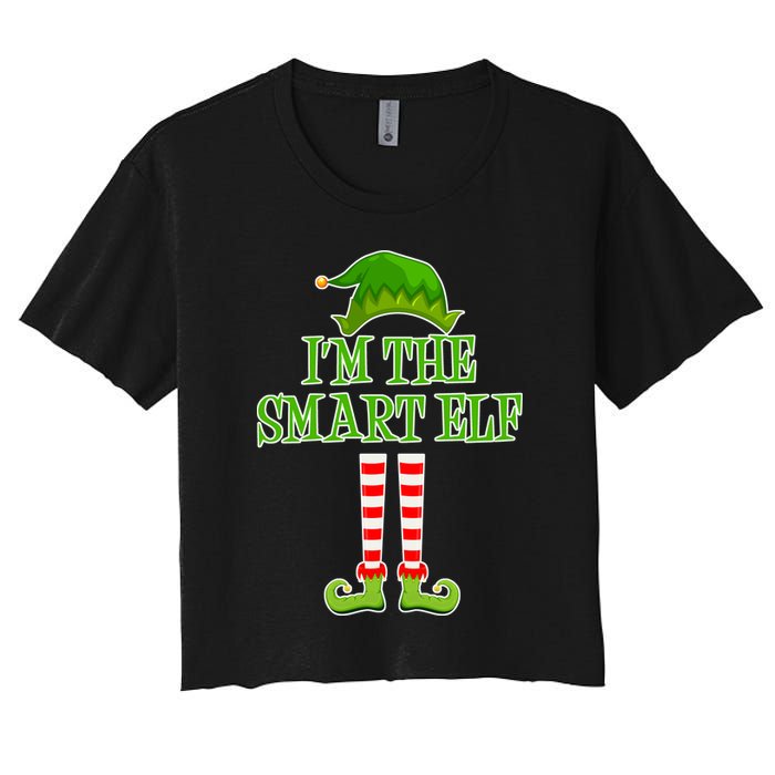 I'm The Smart Elf Matching Family Christmas Women's Crop Top Tee