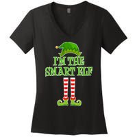 I'm The Smart Elf Matching Family Christmas Women's V-Neck T-Shirt
