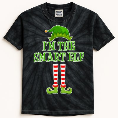 I'm The Smart Elf Matching Family Christmas Kids Tie-Dye T-Shirt