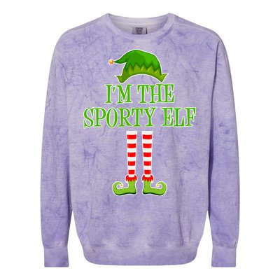 I'm The Sporty Elf Matching Family Christmas Colorblast Crewneck Sweatshirt