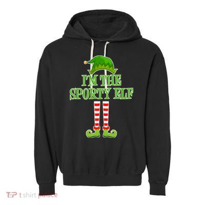 I'm The Sporty Elf Matching Family Christmas Garment-Dyed Fleece Hoodie
