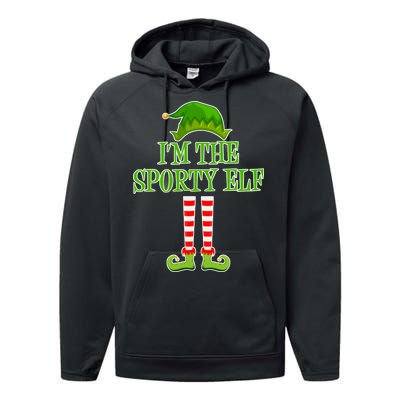 I'm The Sporty Elf Matching Family Christmas Performance Fleece Hoodie