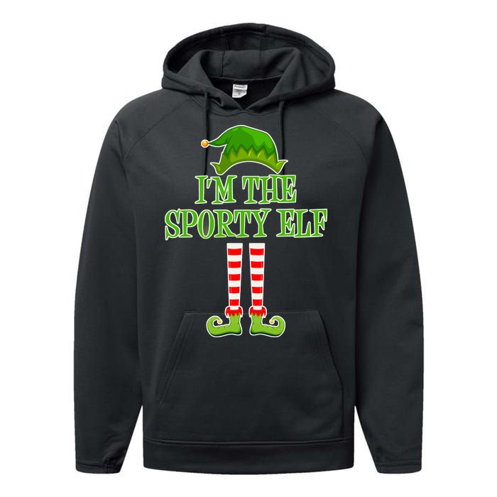 I'm The Sporty Elf Matching Family Christmas Performance Fleece Hoodie