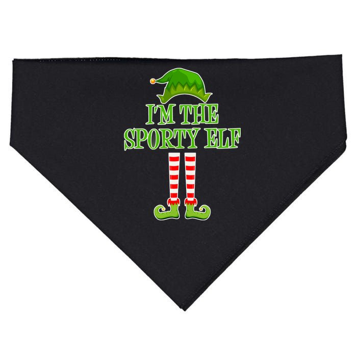 I'm The Sporty Elf Matching Family Christmas USA-Made Doggie Bandana