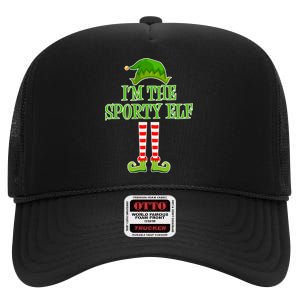 I'm The Sporty Elf Matching Family Christmas High Crown Mesh Back Trucker Hat