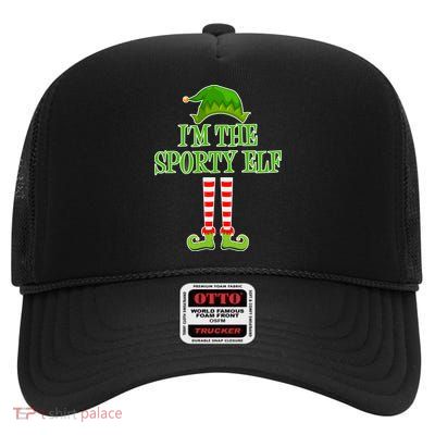I'm The Sporty Elf Matching Family Christmas High Crown Mesh Back Trucker Hat